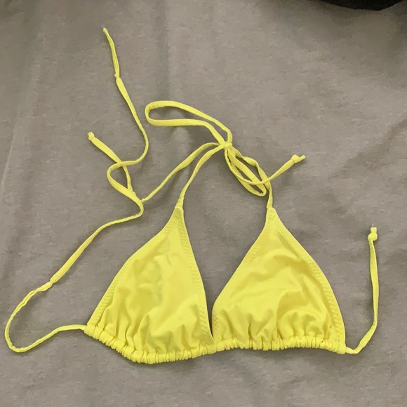 Neon 90s yellow/green bikini top preowned fits like S - Picture 1 of 7